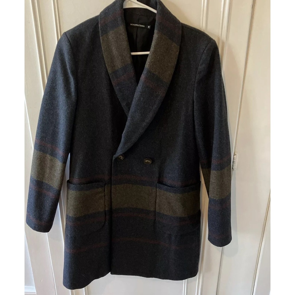 Monoprix Femme Coat 38 Wool Mix Gray